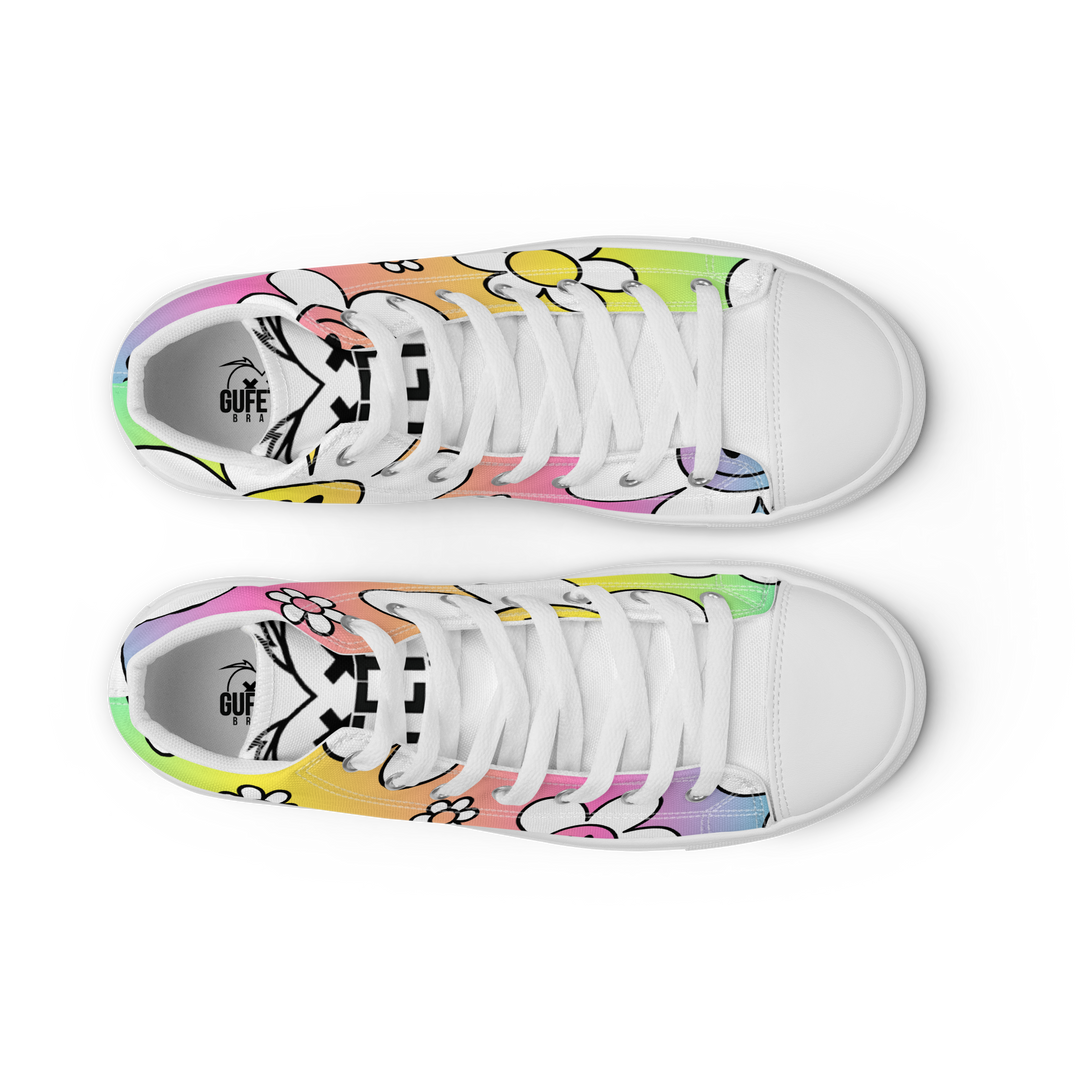 Sneakers alte in tela da uomo FLOWER SMILE - Gufetto Brand