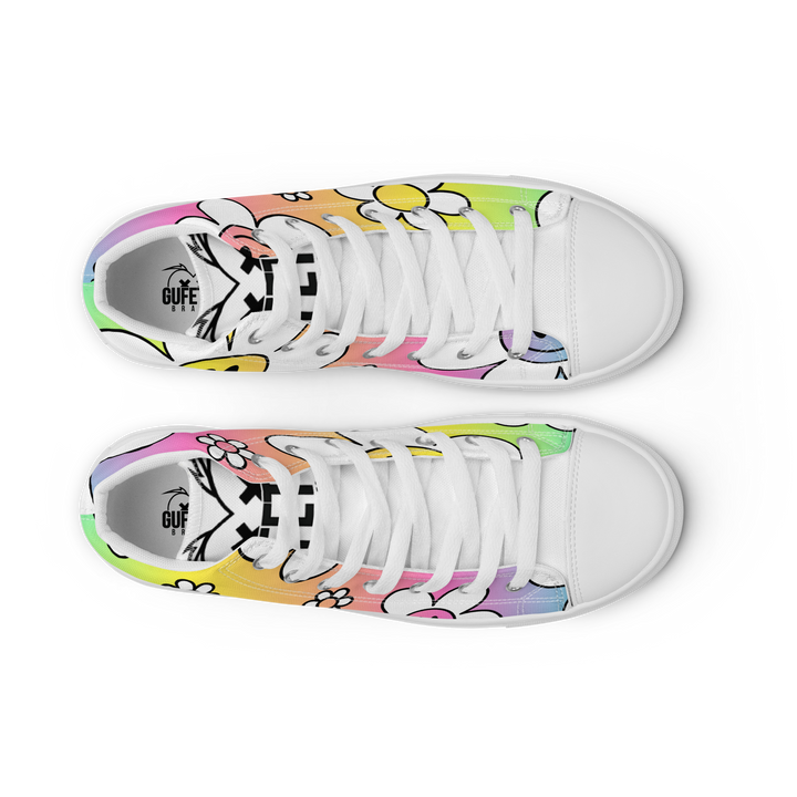 Sneakers alte in tela da uomo FLOWER SMILE - Gufetto Brand