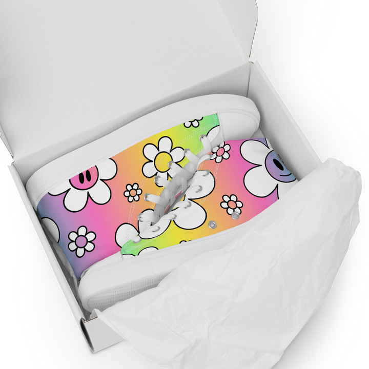 Sneakers alte in tela da uomo FLOWER SMILE - Gufetto Brand