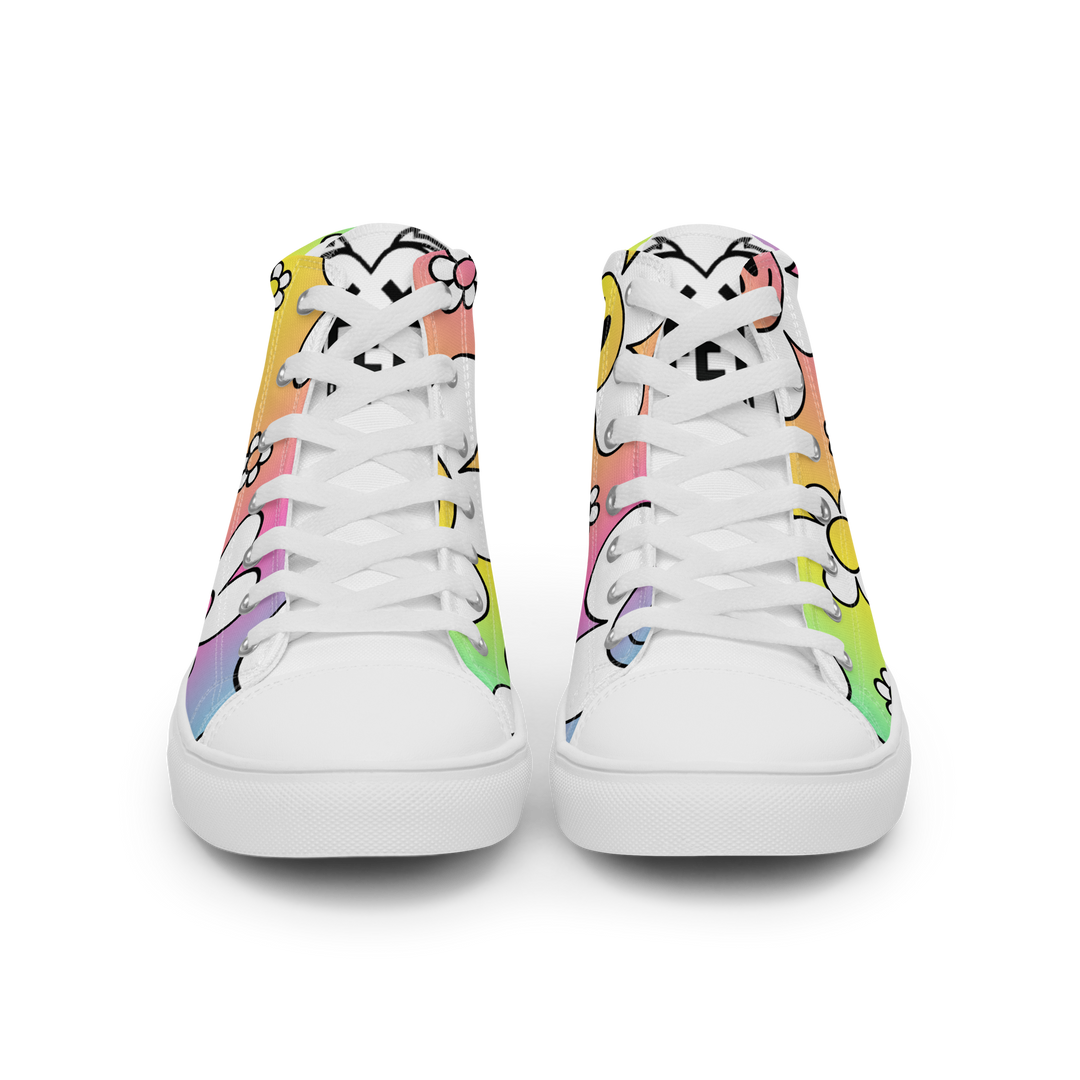 Sneakers alte in tela da uomo FLOWER SMILE - Gufetto Brand