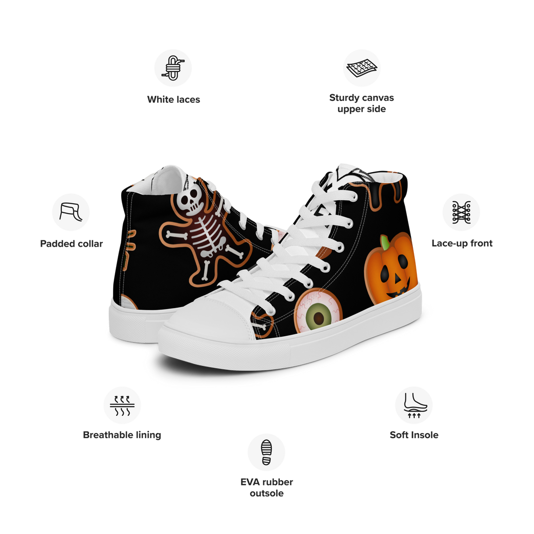 Sneakers alte in tela da uomo HALLOWEEN BLACK EDITION - Gufetto Brand