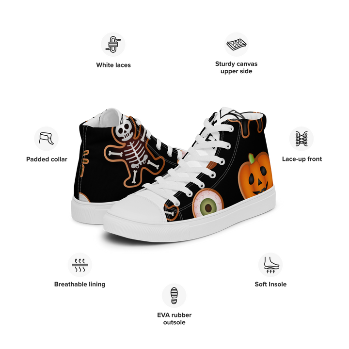 Sneakers alte in tela da uomo HALLOWEEN BLACK EDITION - Gufetto Brand