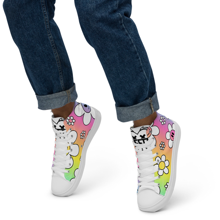 Sneakers alte in tela da uomo FLOWER SMILE - Gufetto Brand