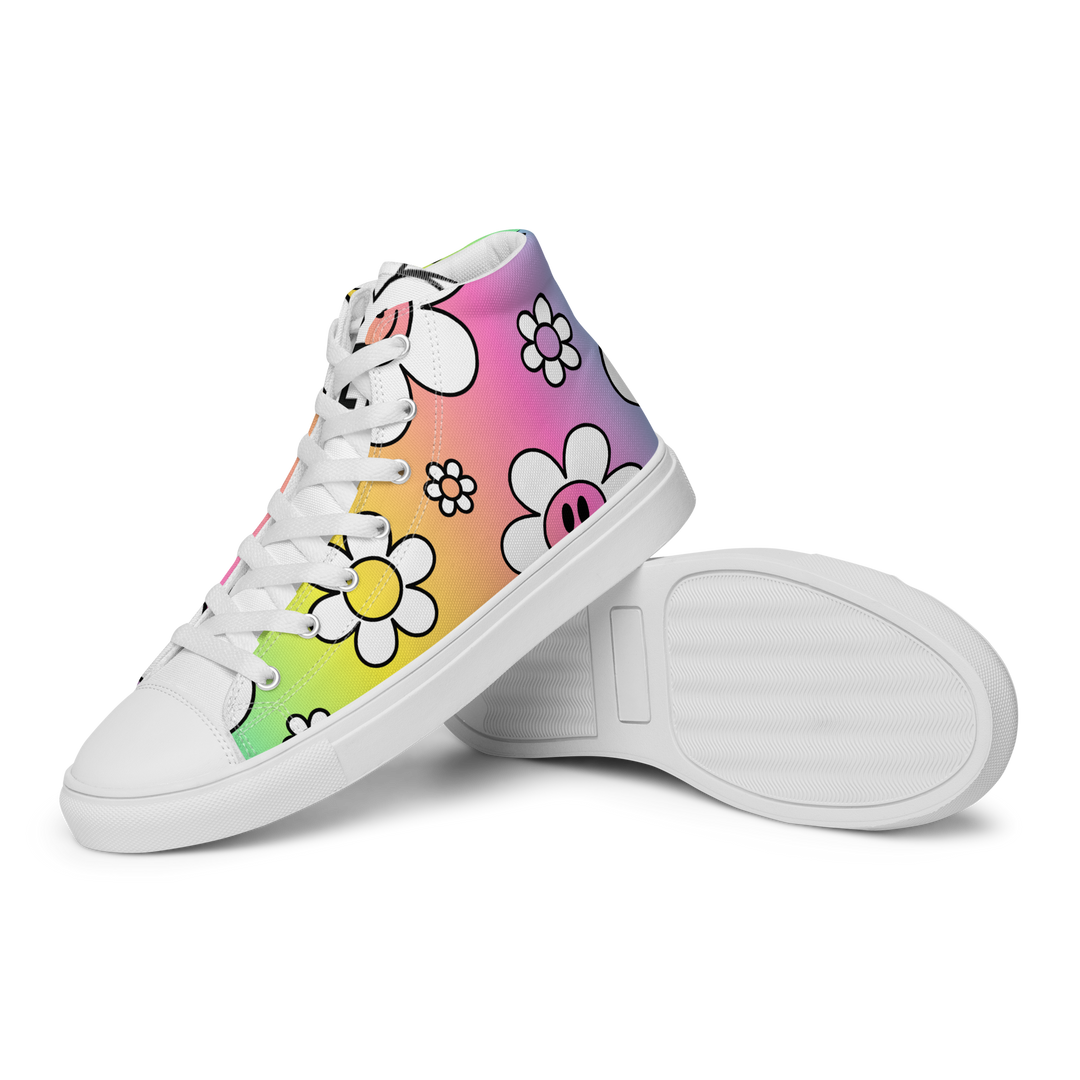 Sneakers alte in tela da uomo FLOWER SMILE - Gufetto Brand