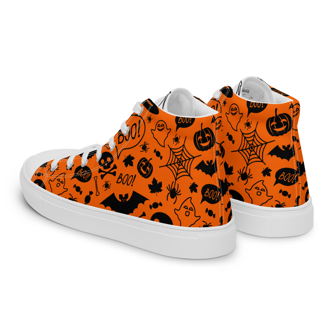 Sneakers alte in tela da uomo HALLOWEEN ORANGE EDITION - Gufetto Brand