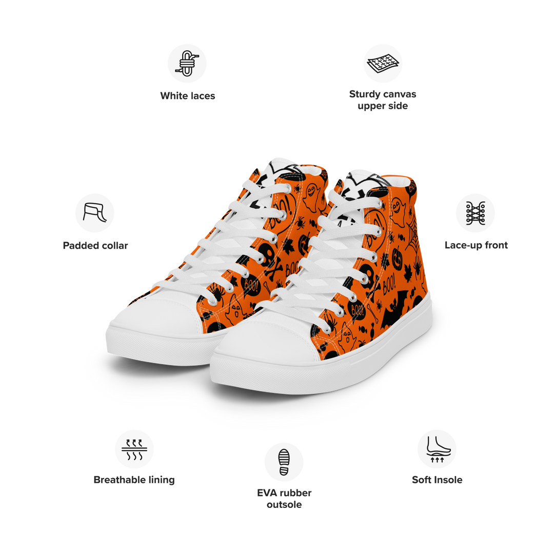 Sneakers alte in tela da uomo HALLOWEEN ORANGE EDITION - Gufetto Brand