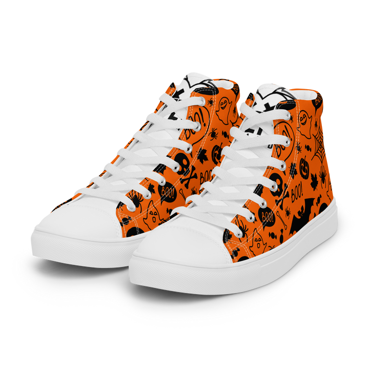 Sneakers alte in tela da uomo HALLOWEEN ORANGE EDITION - Gufetto Brand