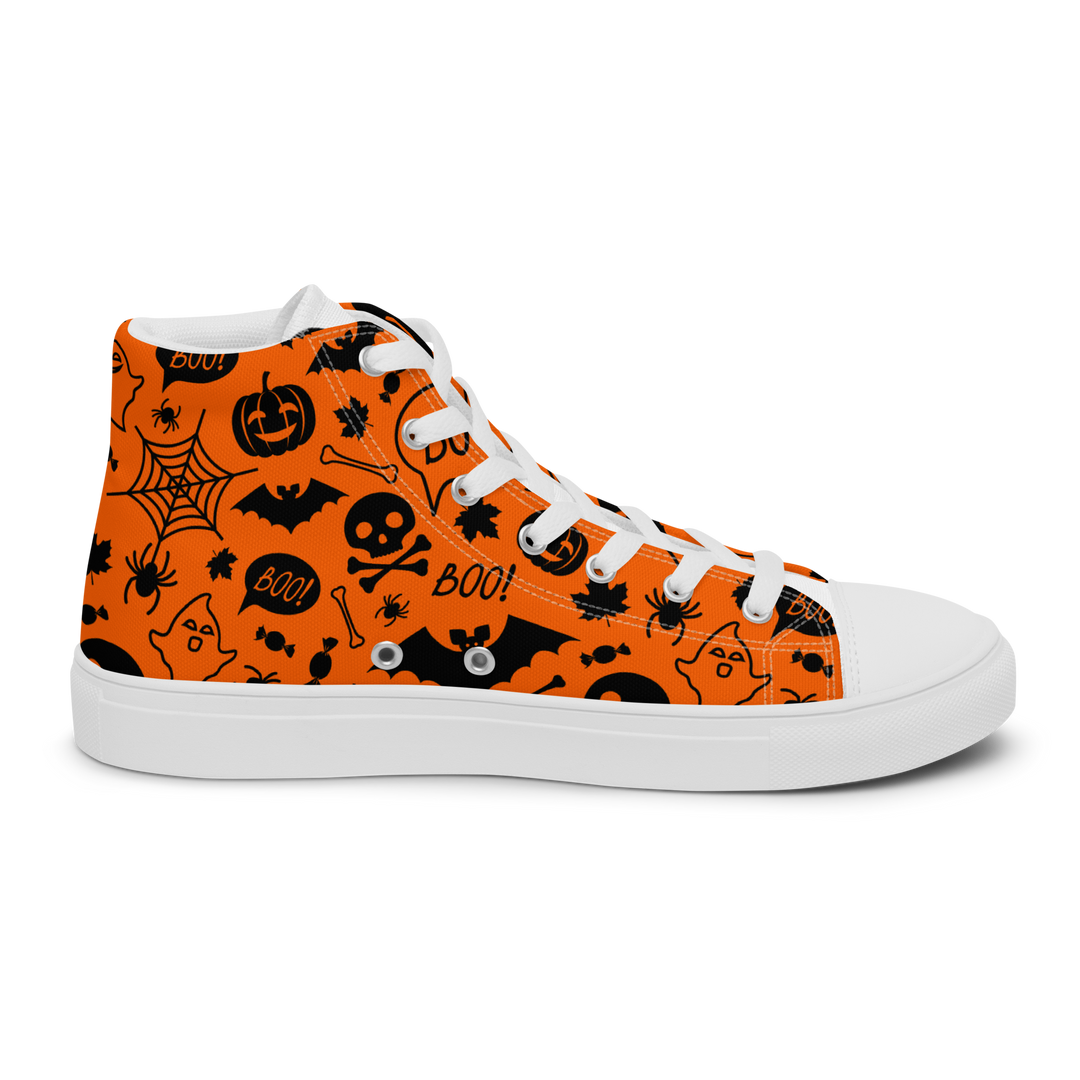 Sneakers alte in tela da uomo HALLOWEEN ORANGE EDITION - Gufetto Brand