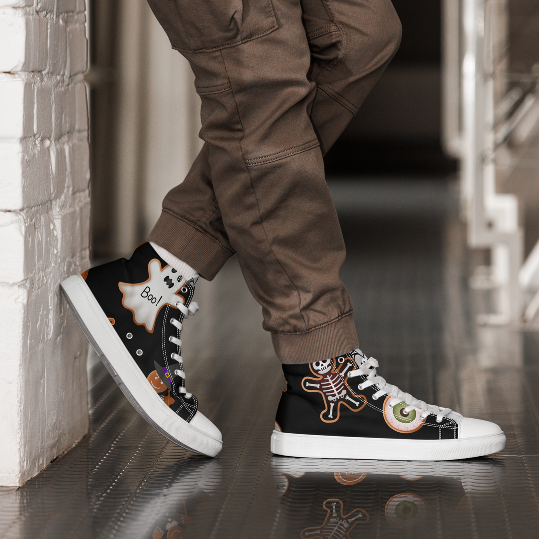 Sneakers alte in tela da uomo HALLOWEEN BLACK EDITION - Gufetto Brand
