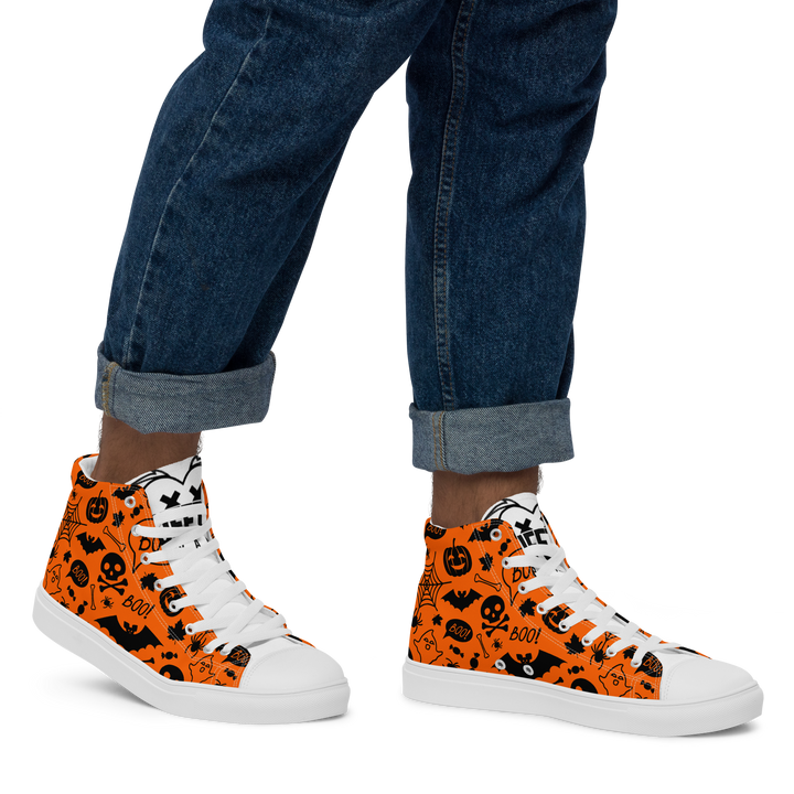 Sneakers alte in tela da uomo HALLOWEEN ORANGE EDITION - Gufetto Brand