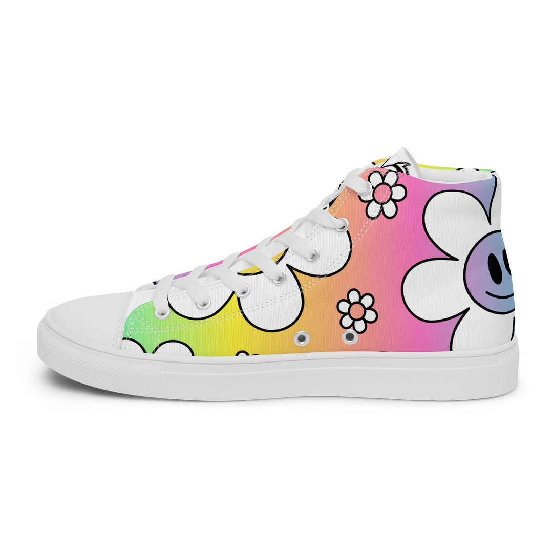 Sneakers alte in tela da uomo FLOWER SMILE - Gufetto Brand