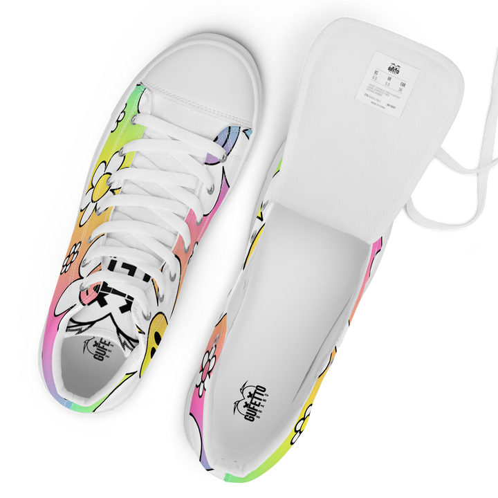 Sneakers alte in tela da donna FLOWER SMILE - Gufetto Brand