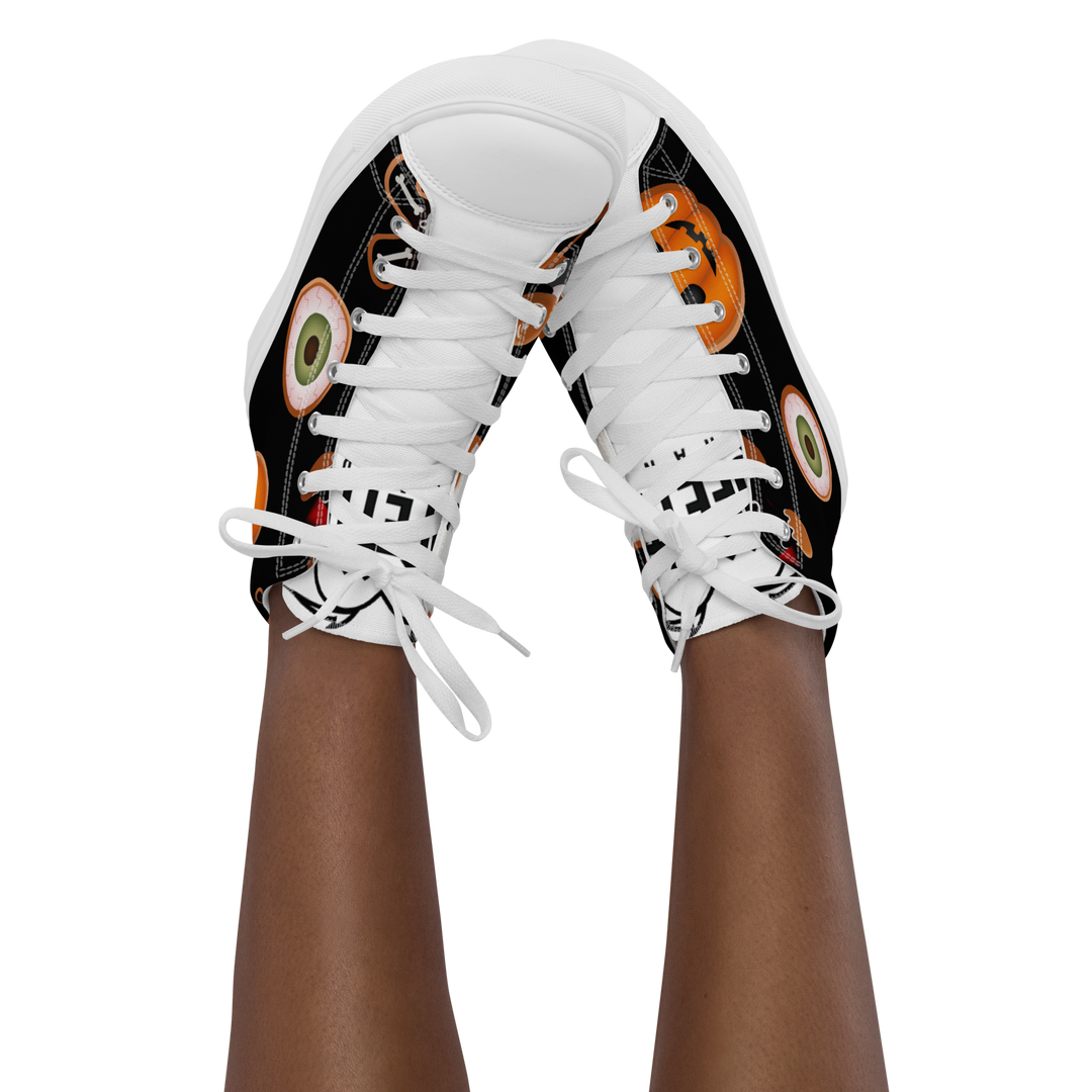 Sneakers alte in tela da donna HALLOWEEN BLACK EDITION - Gufetto Brand