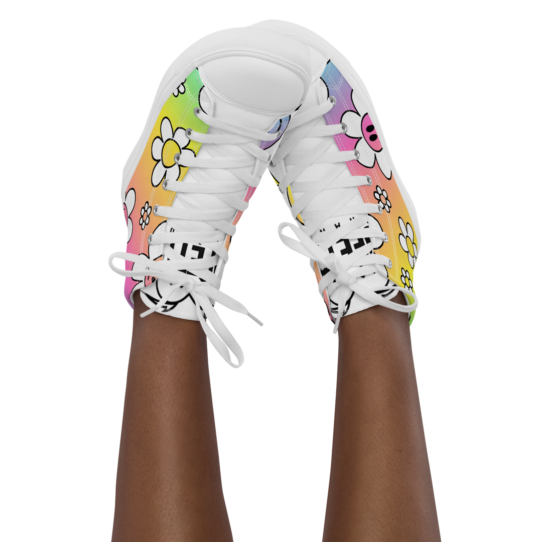 Sneakers alte in tela da donna FLOWER SMILE - Gufetto Brand
