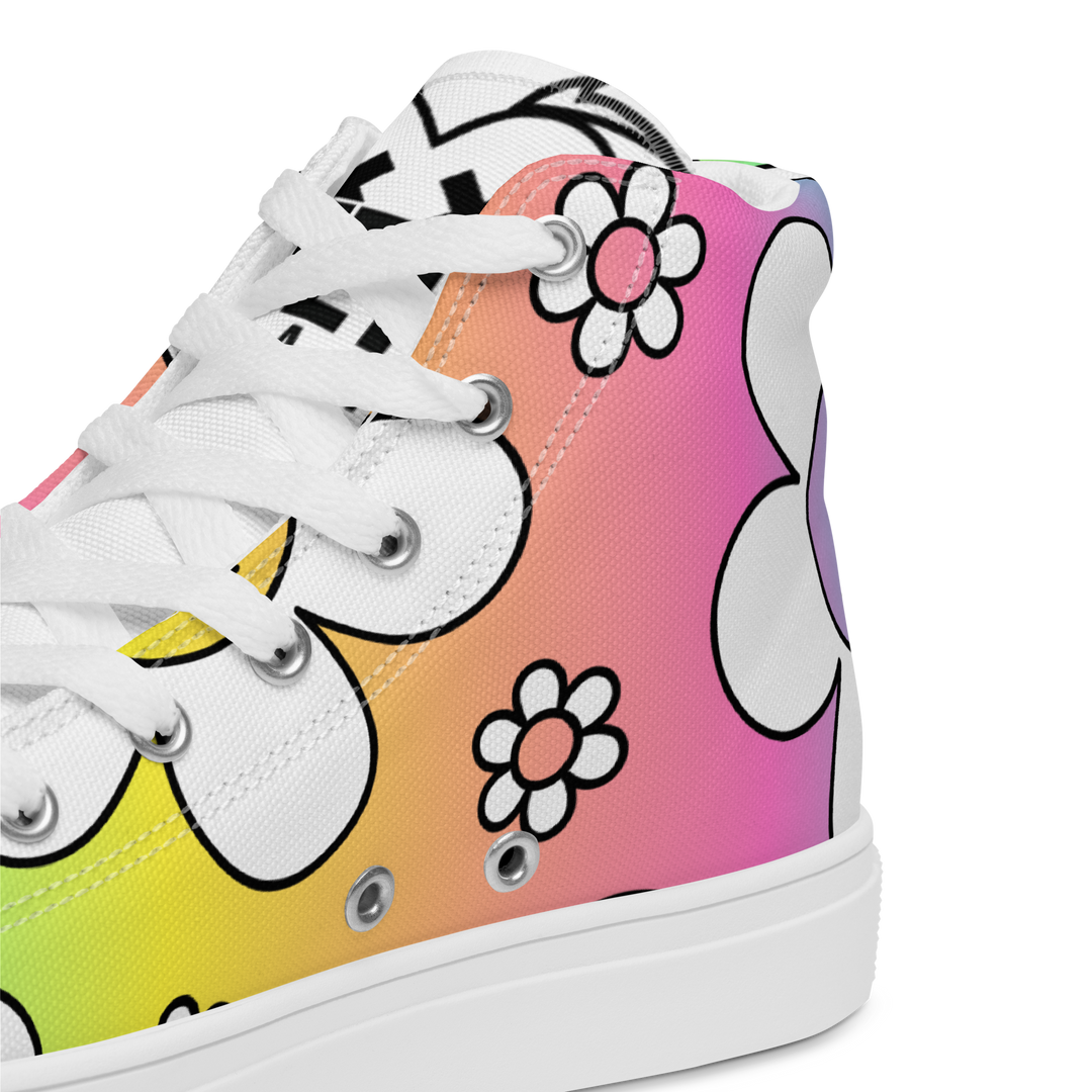 Sneakers alte in tela da donna FLOWER SMILE - Gufetto Brand
