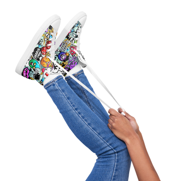 Sneakers alte in tela da donna Cartoon
