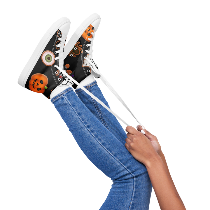 Sneakers alte in tela da donna HALLOWEEN BLACK EDITION - Gufetto Brand