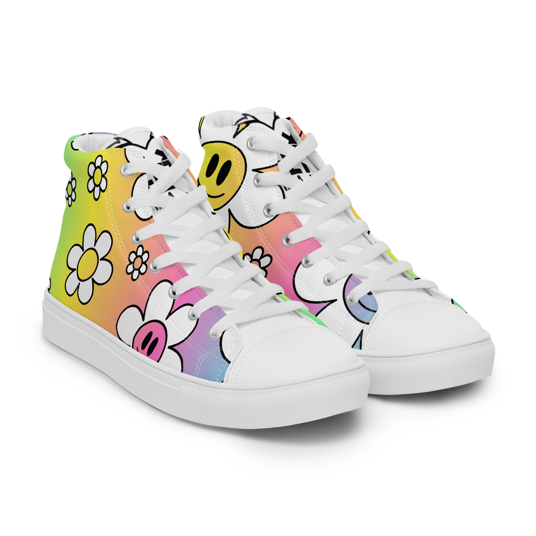 Sneakers alte in tela da donna FLOWER SMILE - Gufetto Brand