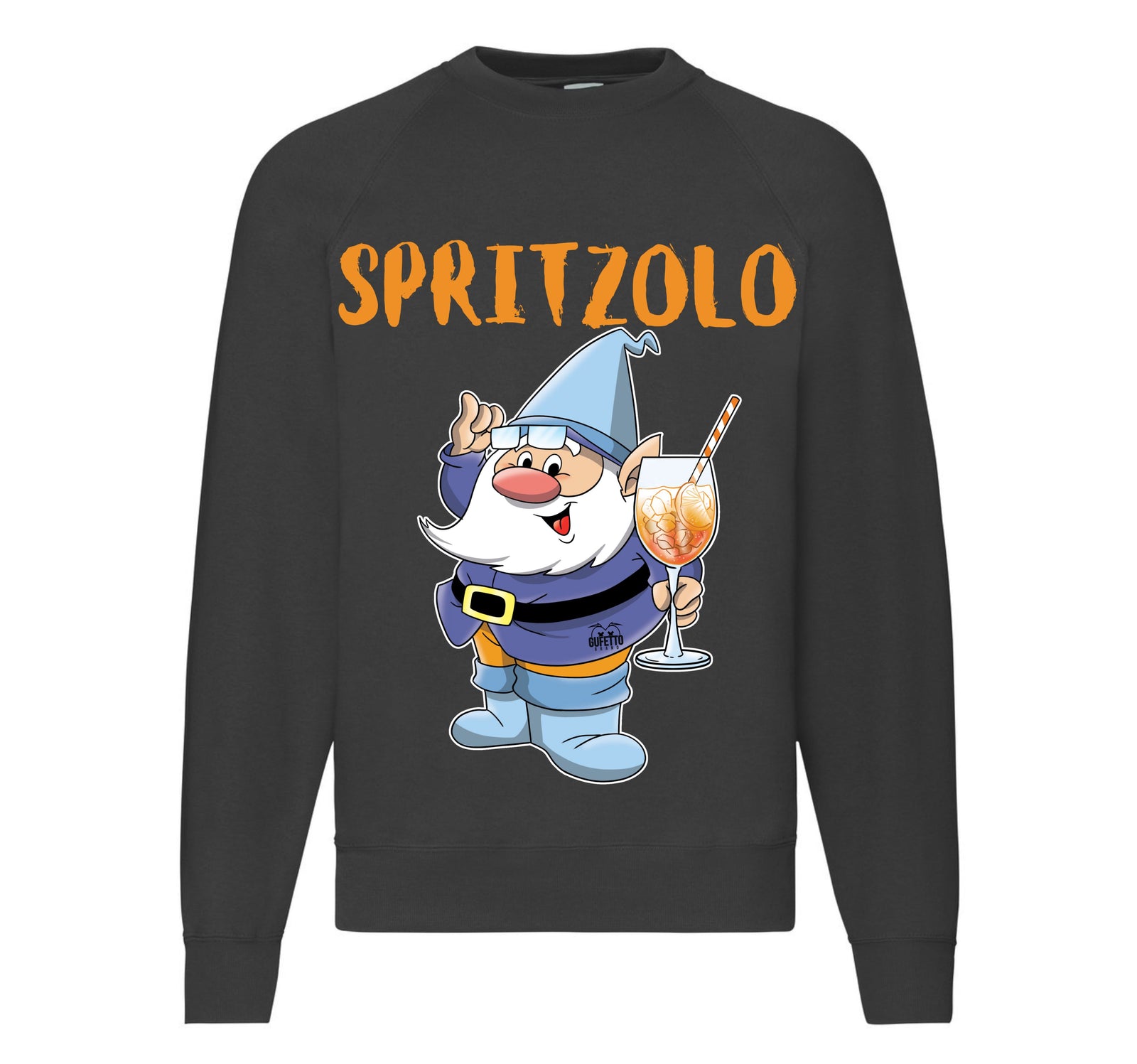 Felpa Uomo Nera Classic Spritzolo Outlet - Gufetto Brand 