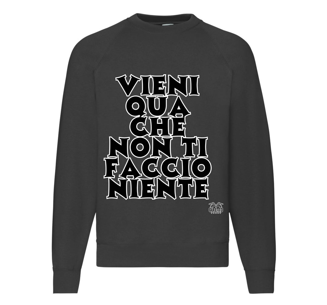 Felpa Classic Uomo Donna VIENI QUA ( VQ9963274563 ) - Gufetto Brand 