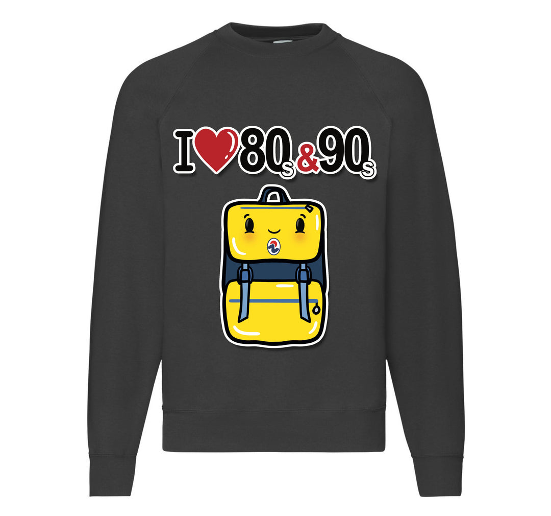 Felpa Classic Uomo Donna I LOVE 80/90 ZAINO ( ZA89056478 ) - Gufetto Brand 