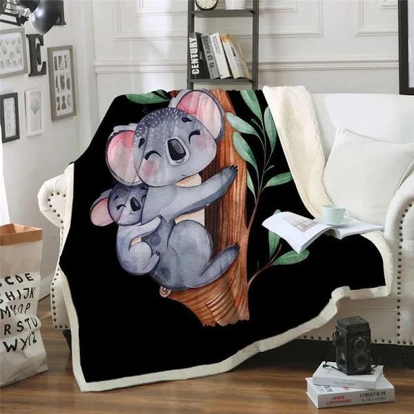 Coperta con stampa digitale in flanella serie Panda - Gufetto Brand 