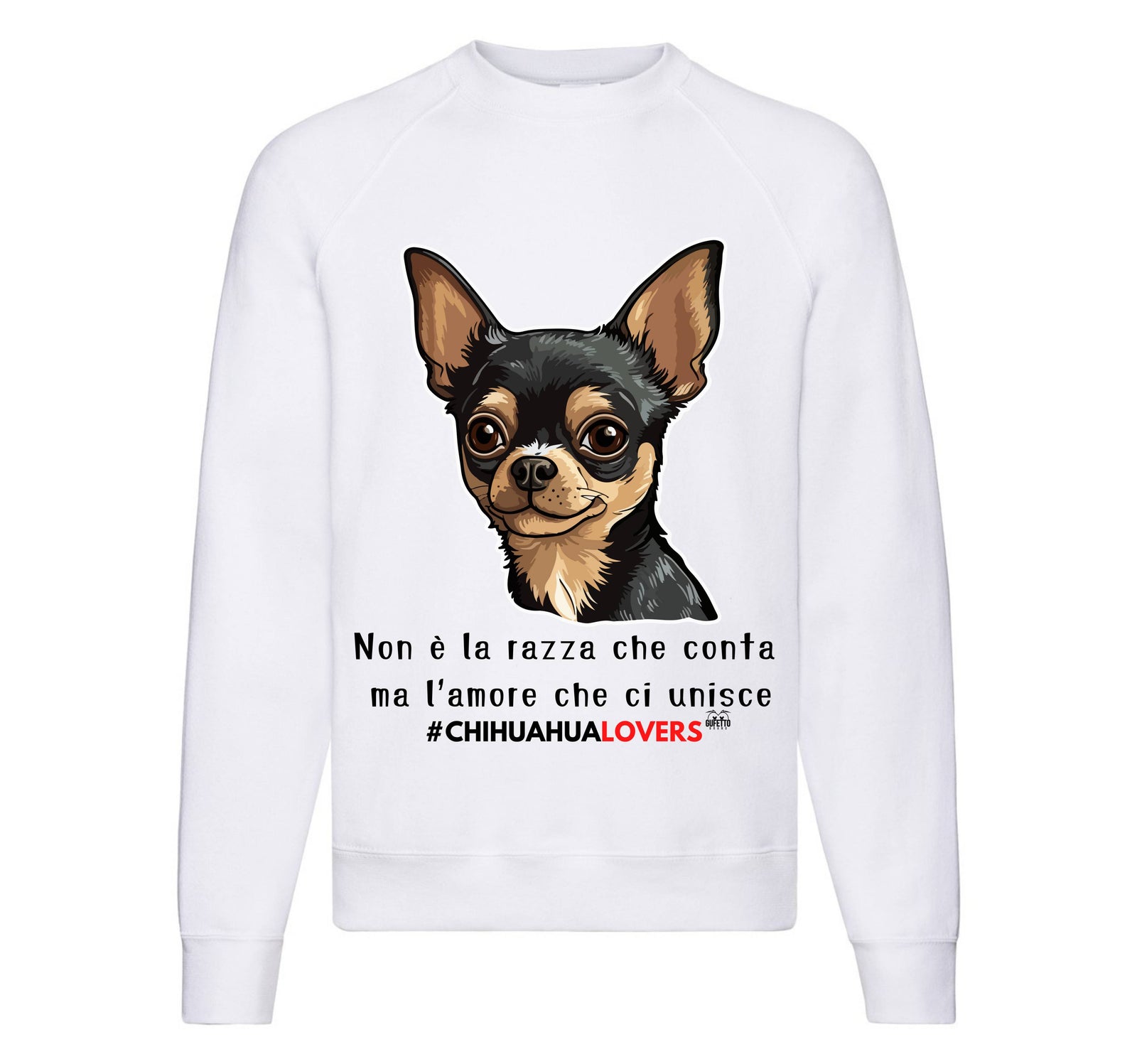 Felpa Classic Uomo Donna CHIHUAHUA LOVERS ( CH863589657 ) - Gufetto Brand 
