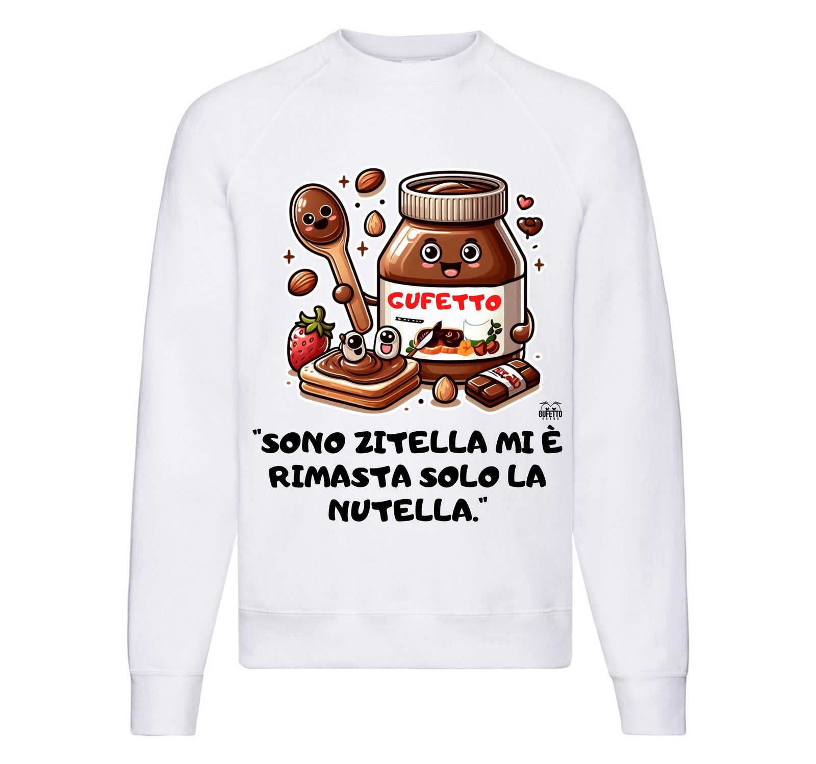 Felpa Classic Uomo Donna NUTELLA ( NU2236598745 ) - Gufetto Brand 