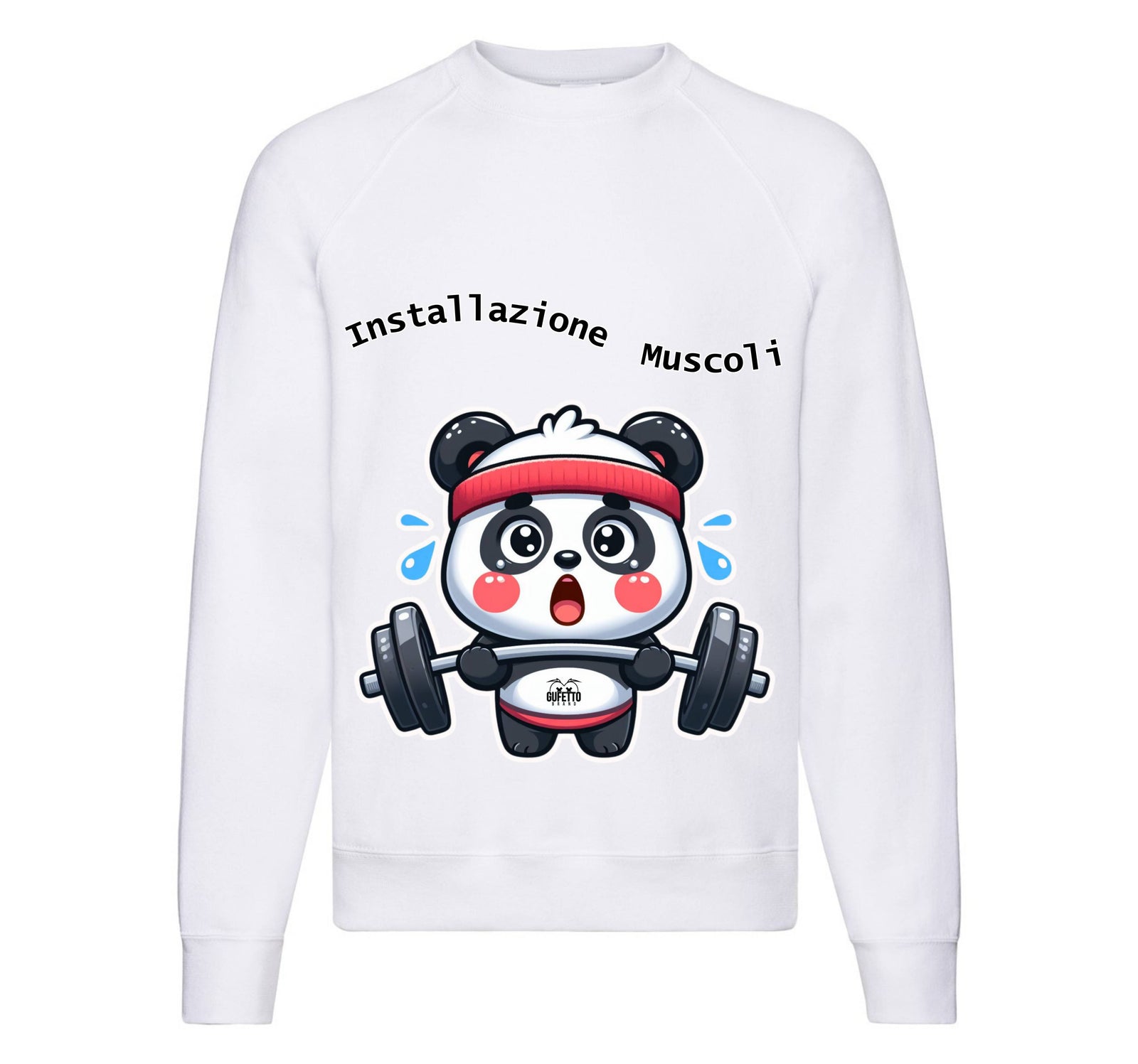 Felpa Classic Uomo Donna PANDA MUSCOLI ( PA489056789 ) - Gufetto Brand 