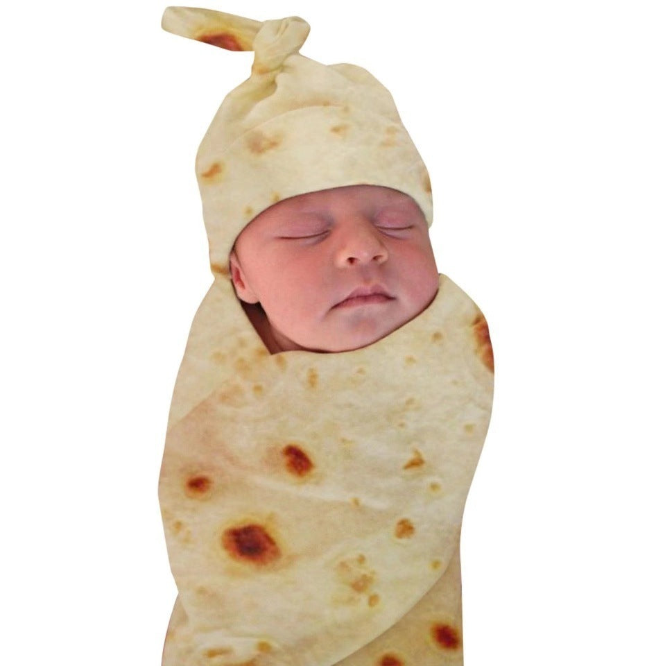 Coperta per bambini con cappello da pancake, coperta da burrito - Gufetto Brand 