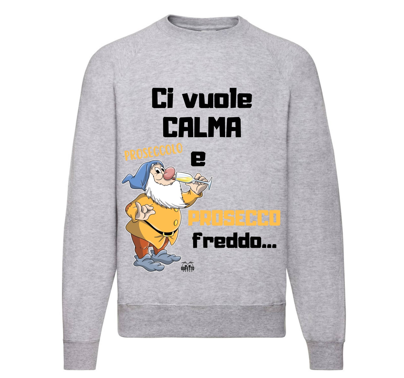 Felpa Classic Uomo Donna PROSECCO FREDDO ( PF450982345 ) - Gufetto Brand 