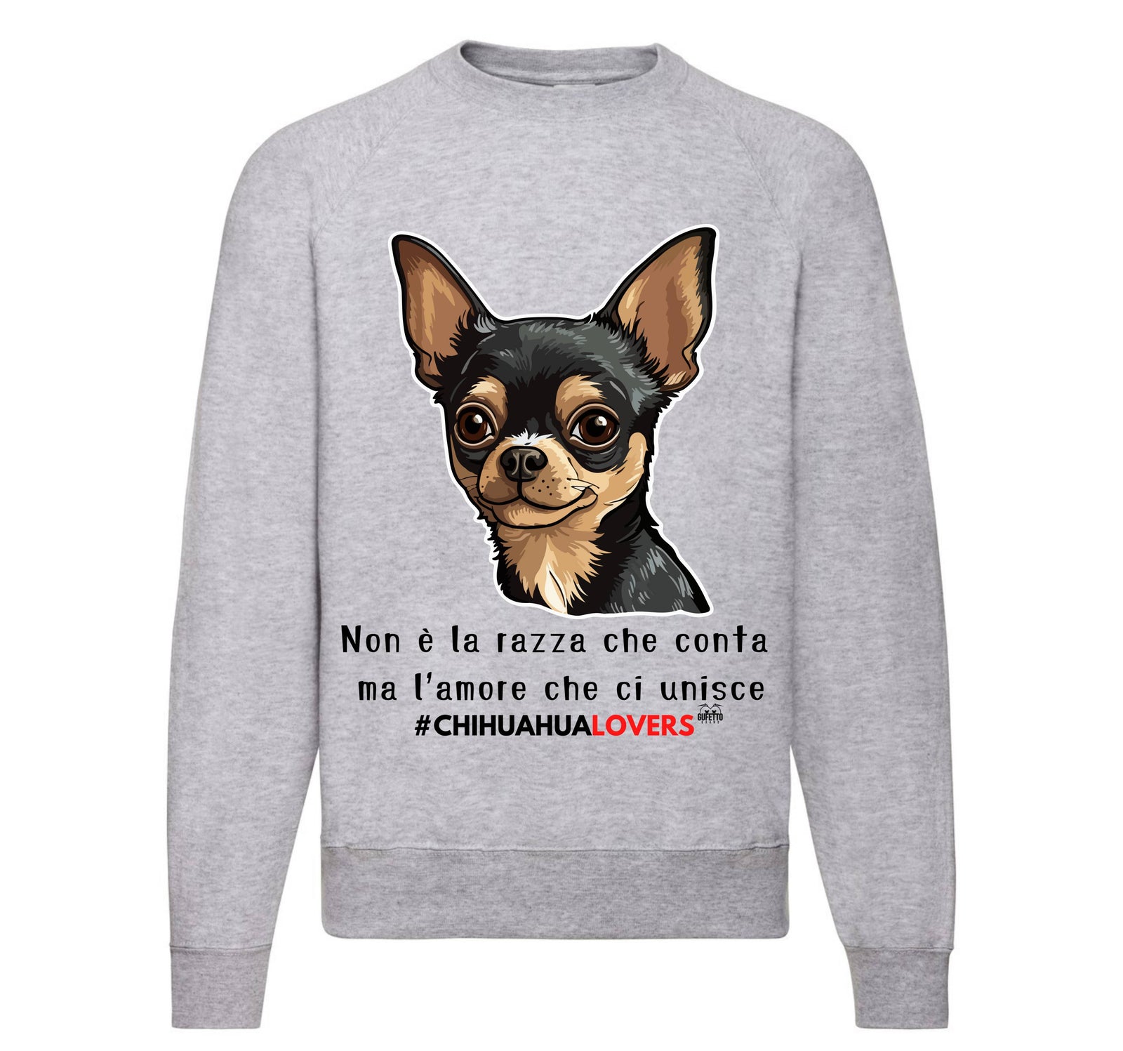 Felpa Classic Uomo Donna CHIHUAHUA LOVERS ( CH863589657 ) - Gufetto Brand 