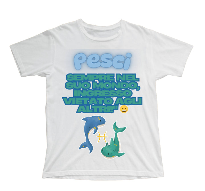 T-shirt Bambino/a PESCI ( PE09765432 ) - Gufetto Brand 