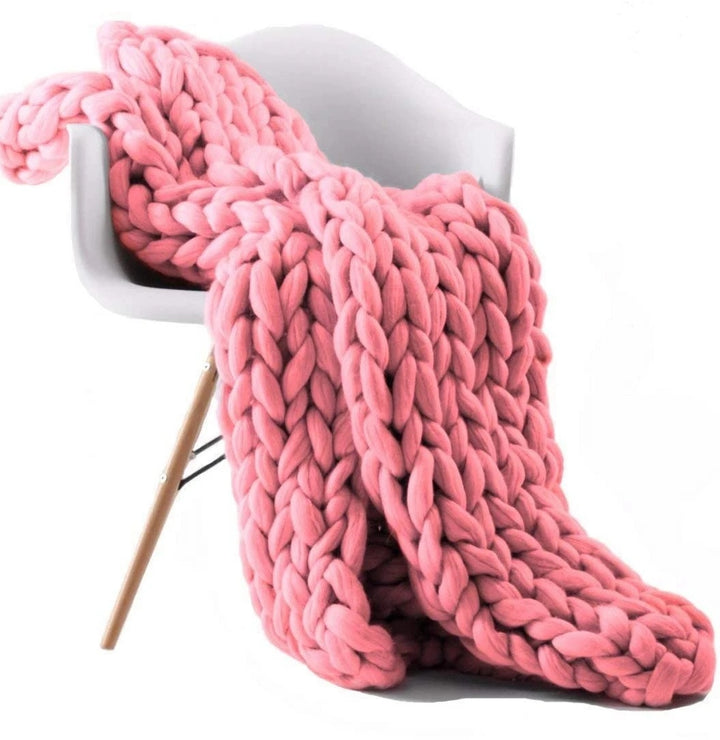 Coperta di lana tessuta a mano Morbida coperta in ciniglia - Gufetto Brand 