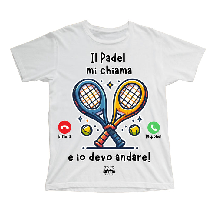 T-shirt Bambino/a CHIAMATA PADEL ( CP64869267194657 ) - Gufetto Brand 