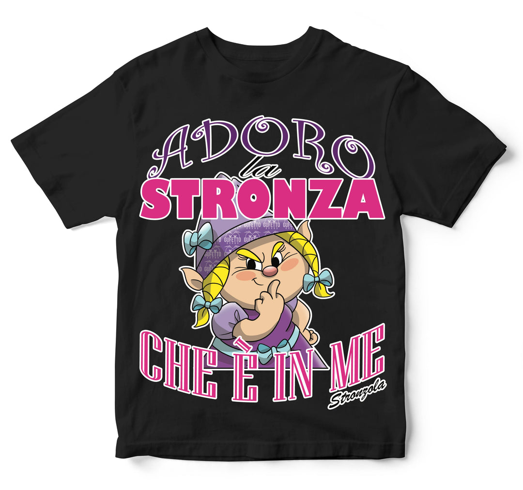 T-shirt Bambino/a STRONZOLA ADORO ( AD87891236558 ) - Gufetto Brand 