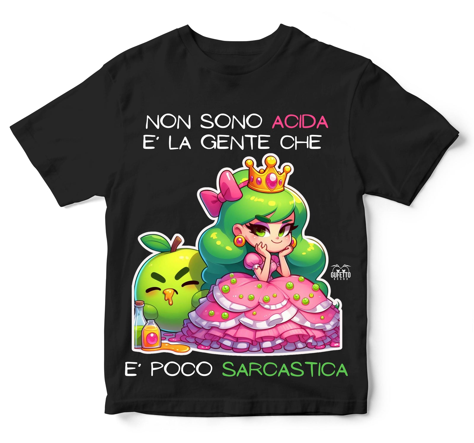 T-shirt Bambino/a PRINCIPESSA ACIDA ( PA89047834 ) - Gufetto Brand 