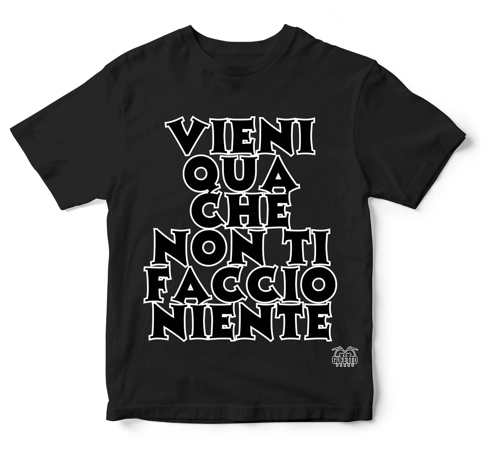 T-shirt Bambino/a VIENI QUA ( VQ9963274563 ) - Gufetto Brand 