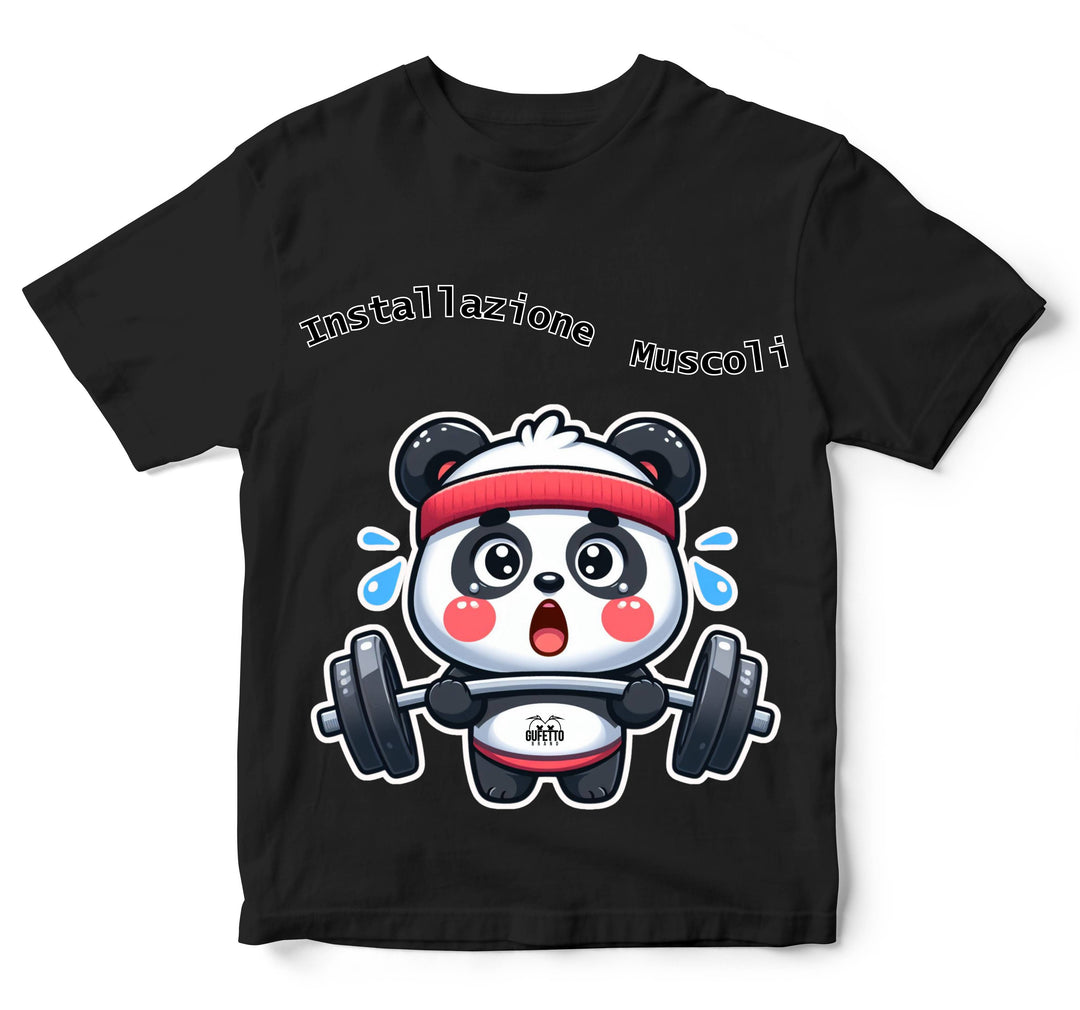 T-shirt Bambino/a PANDA MUSCOLI ( PA489056789 ) - Gufetto Brand 