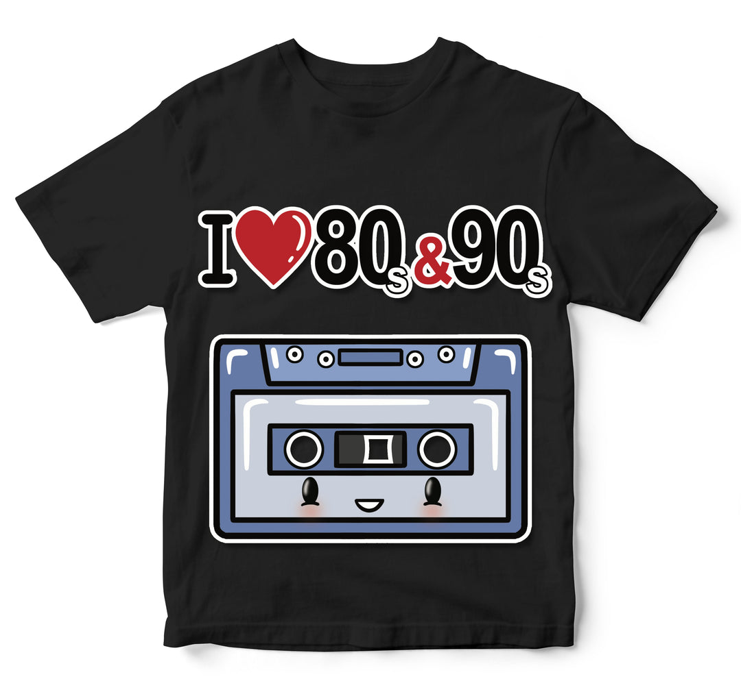 T-shirt Bambino/a I LOVE 80/90 MUSICASSETTA ( M44400874 ) - Gufetto Brand 