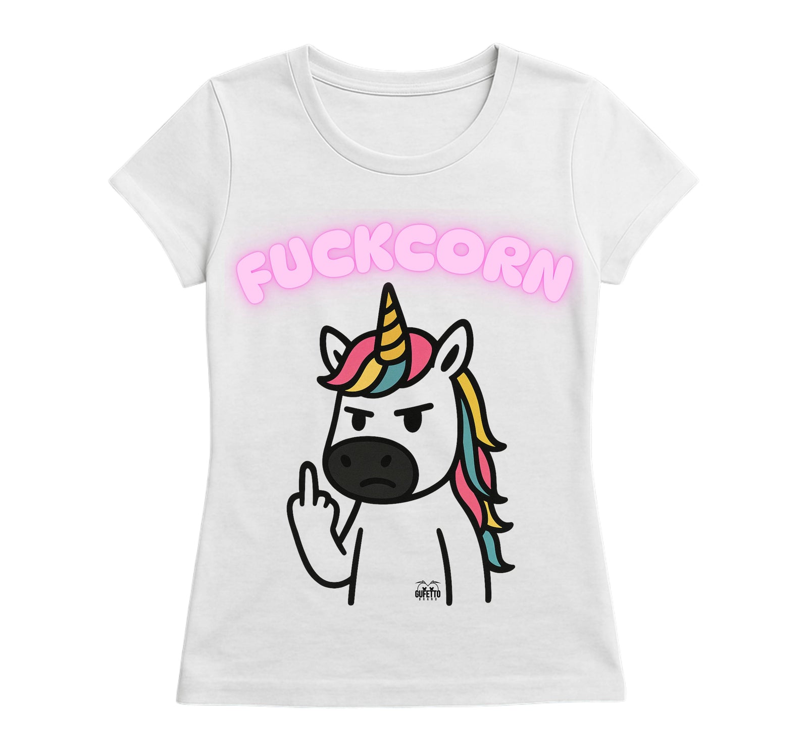 T-shirt Donna FUCKCORN  ( FU45678954 ) - Gufetto Brand 
