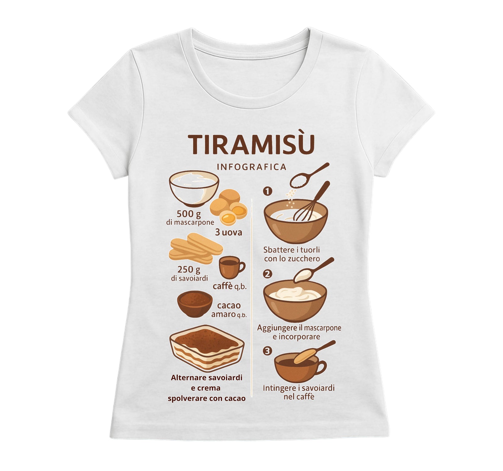 T-shirt Donna TIRAMISU' ( TI709843256 ) - Gufetto Brand 