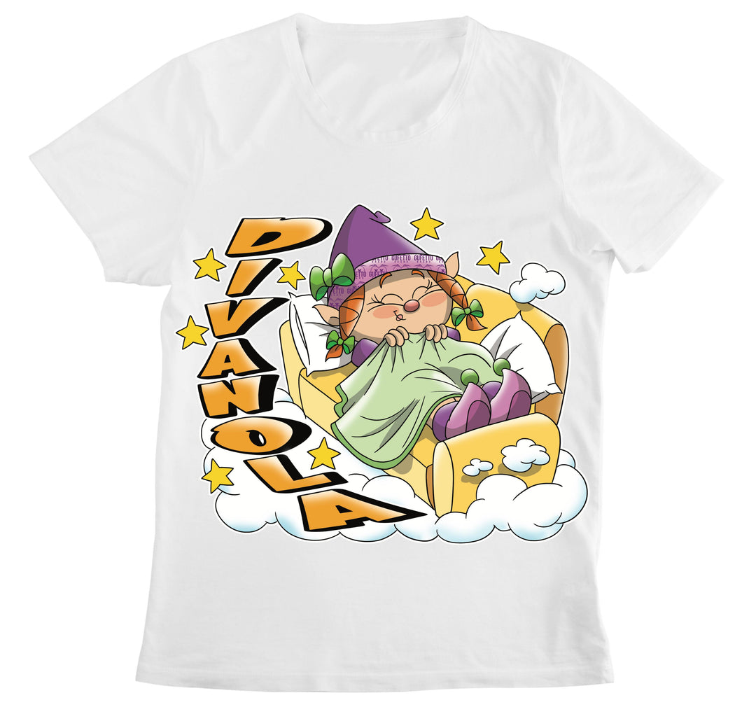T-shirt Bianca Donna Divanola Outlet