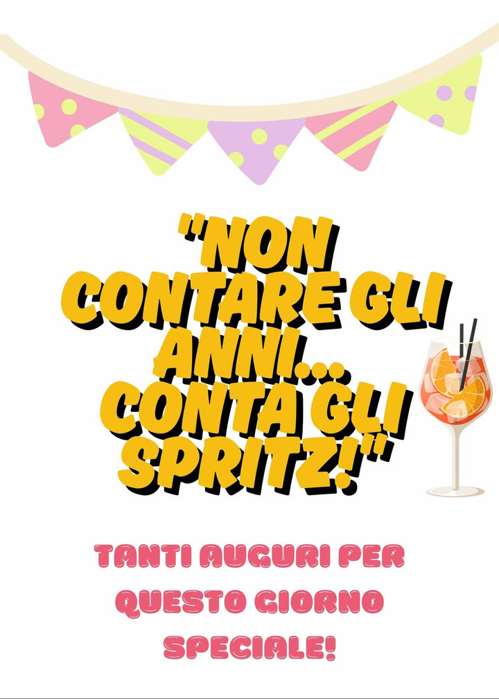 Biglietto Auguri SPRITZOLO NEW ( Versione Digitale ) ( 12.7 x 17.78 cm ) - Gufetto Brand 