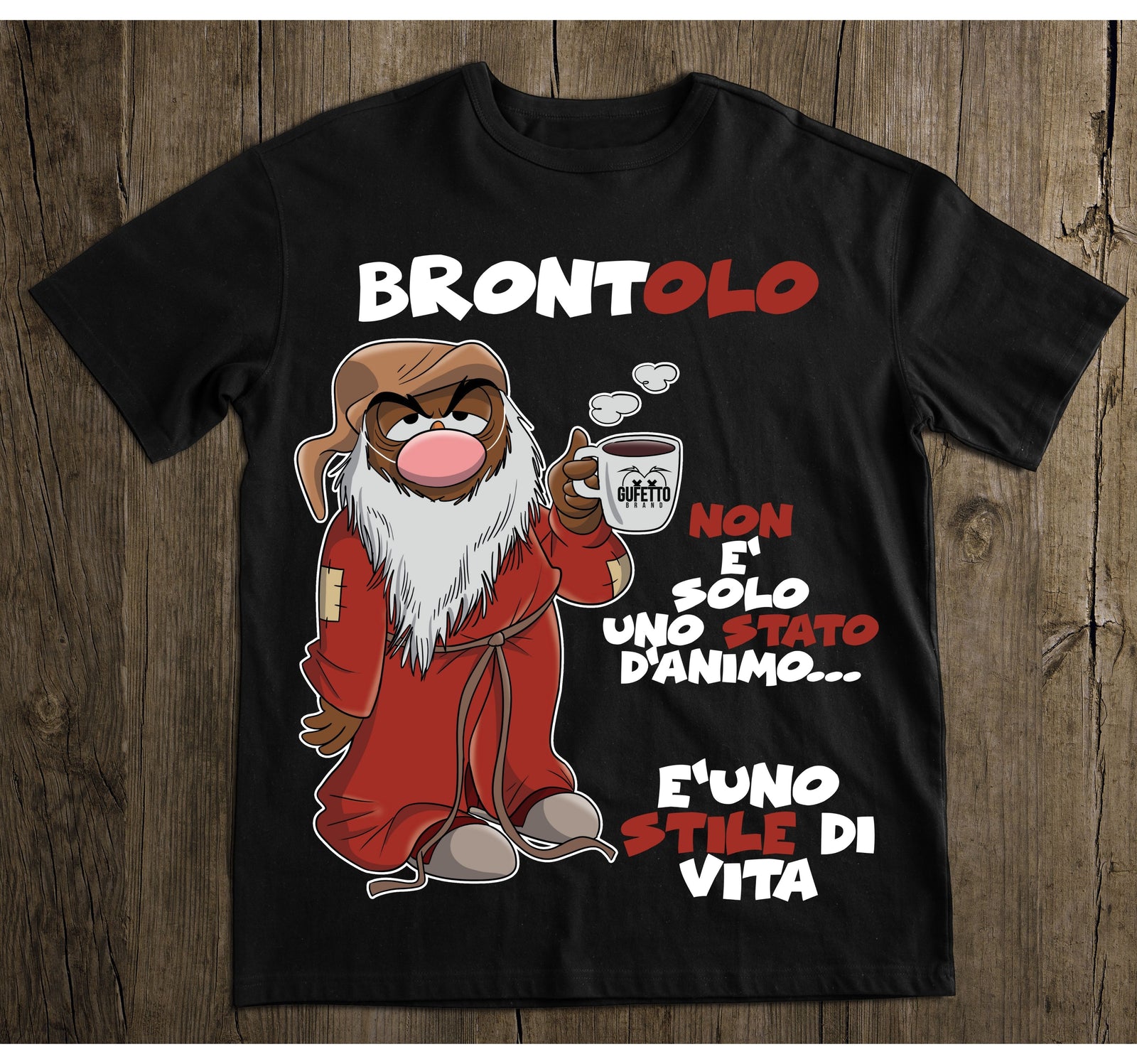 T-shirt NERA UOMO BRONTOLO SLEEP Outlet - Gufetto Brand 