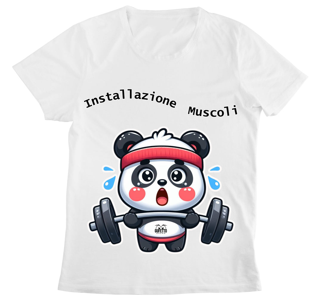 T-shirt Donna PANDA MUSCOLI ( PA489056789 ) - Gufetto Brand 