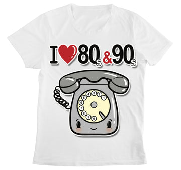 T-shirt Donna I LOVE 80/90 TELEFONO ( T893666578 )