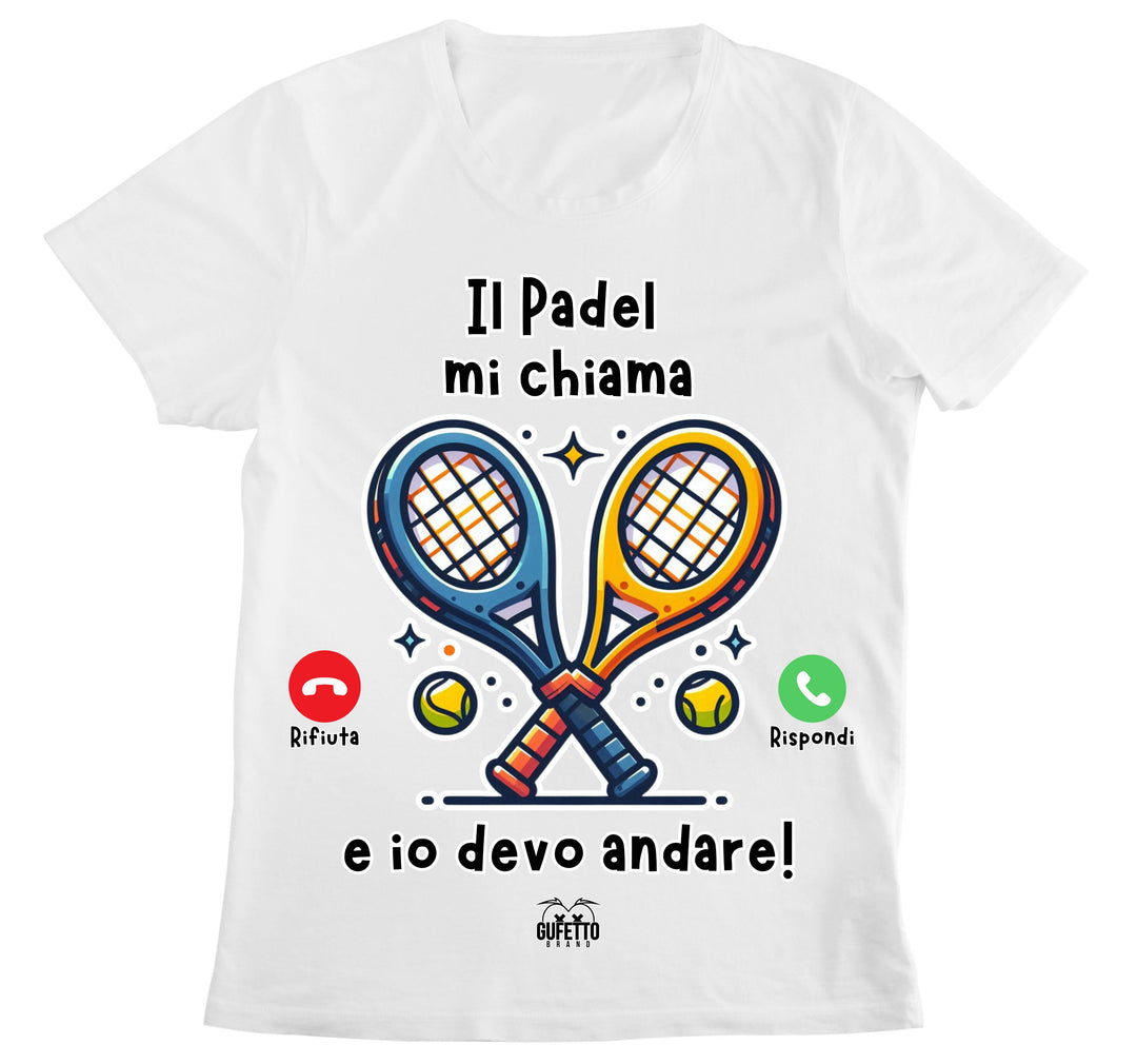 T-shirt Donna CHIAMATA PADEL ( CP64869267194657 ) - Gufetto Brand 