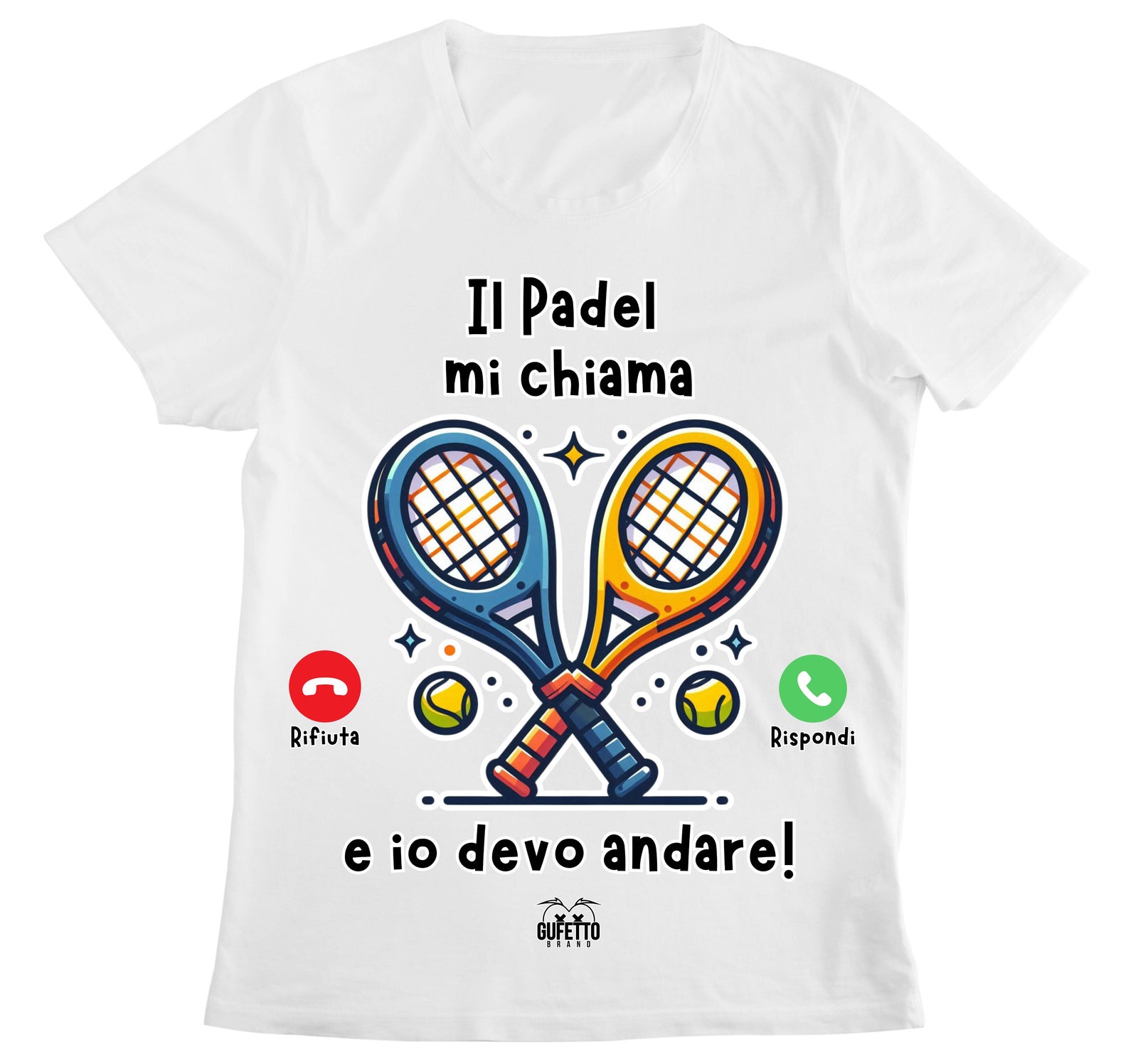 T-shirt Donna CHIAMATA PADEL ( CP64869267194657 ) - Gufetto Brand 
