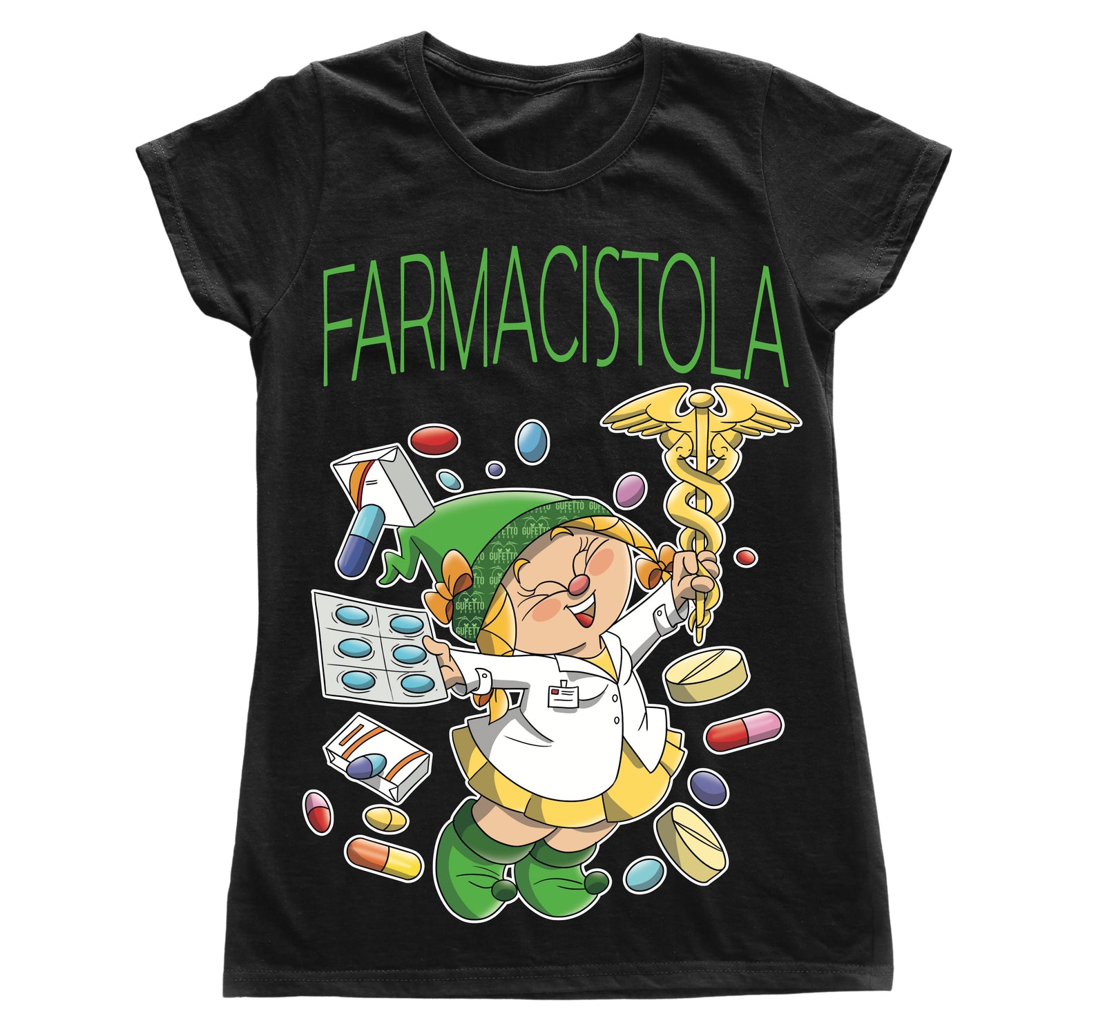 T-shirt Donna FARMACISTOLA( FA784536276 ) - Gufetto Brand 